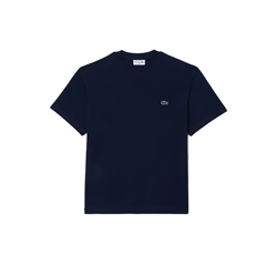 T-SHIRT IN COTONE COCCODRILLO RICAMATO BLU